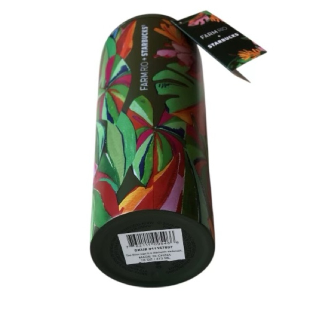 Starbucks x Farm Rio Tropical Green Stainless Steel 16 oz Tumbler NWT - Picture 4 of 4